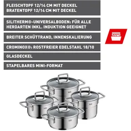 Silit Topf-Set 4-tlg. Mini-Topf-Set mit Glasdeckel