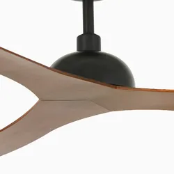 Faro GOTLAND L Ventilator mit Gleichstrommotor in Schwarz/Holz