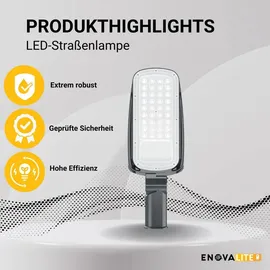 enovalite LED-Straßenleuchte, EEK: D, 50W, 7000lm, 5000K, IP65