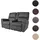 Mendler 2er Kinosessel HWC-K17 Stoff/Textil 157 x 102 x 0 cm Grau mit Relax-Funktion