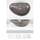 wohnfreuden Aufsatzwaschbecken Natursteinwaschbecken 60 cm mit Hahnloch (Kein Set), 682_Dc13.144 grau 682_Dc13.144 | 60 cm x 16 cm x 60 cm