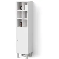 Livinity® Midischrank, Weiß, 8 Fächer, Quadratisch, 30x130.6x30 cm, Badezimmer,
