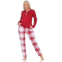 Normann Schlafanzug langarm Pyjama karierter Jersey - auch in