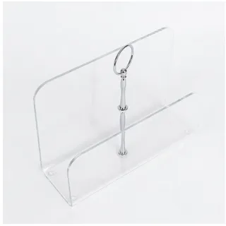 queence Zeitungsständer Acryl durchsichtig Transparenter klarer Zeitungshalter Magazinhalter, Perfekter Ständer für Bücher, Zeitungen, Zeitschriften und Magazine weiß