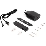 Emuca Ladegerät USB A+C Linky (81x12mm) (2 Ports), USB Ladegerät, Schwarz