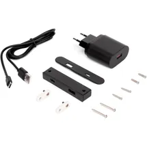 Emuca Ladegerät USB A+C Linky (81x12mm) (2 Ports), USB Ladegerät, Schwarz