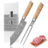 Zayiko Kinone Tranchier-Set 2-tlg. Braun/Silberfarben