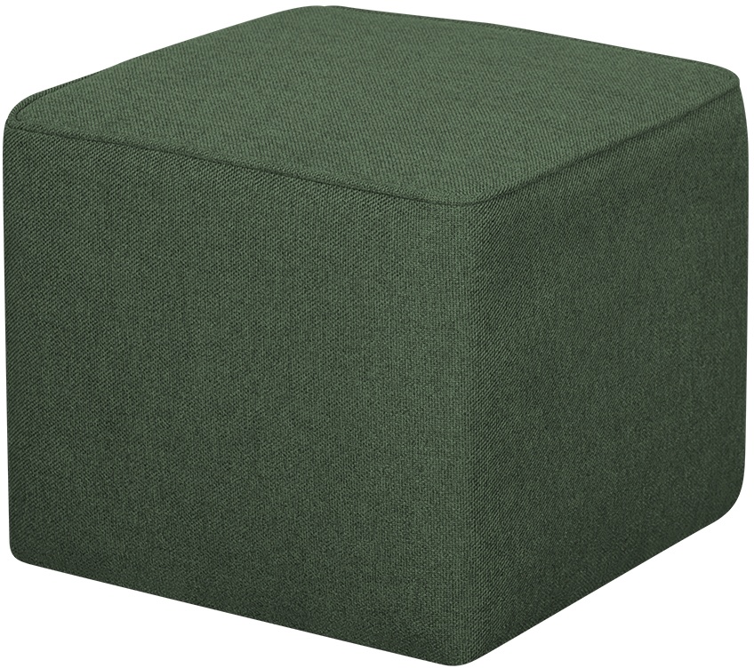 Pouf design carré en tissu kaki PAVE