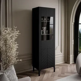 lookway Glasvitrine Lumi 60 x 41 x 197 cm Schwarz