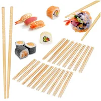 Relaxdays 20 Paar Asia Deluxe Essstäbchen, Wiederverwendbare Stäbchen, Chopsticks