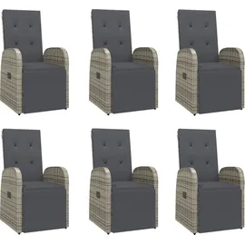 vidaXL Garten-Essgruppe 7-tlg. Grau