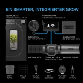 AC Infinity Growbox Komplettset 90 x 90 x 180 cm