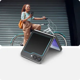 SPIGEN EZ Fit Gehärtetes Glas Clear Displayschutzfolie Samsung Galaxy Z Flip 6 2-Pack