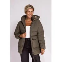 Zhrill Steppjacke "ZHNIEKA", Damen, Gr. XXL, grün, Web, Obermaterial: 100% Polyester. Futter: 100% Polyester. Wattierung: 100% Polyester, unifarben, normal Po-bedeckend, Rundhals, Jacken Steppjacke, mit Kapuze, mit Logo-Druck, mit 2-Wege-Reißverschluss
