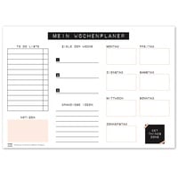 TYSK Design Schreibtischunterlage Rosa 2er Pack (Design wählbar) Tischunterlage aus Papier zum Abreißen DIN A3 To Do Liste Notizblock Wochenplaner