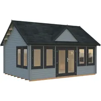 Palmako Gartenhaus Claudia 19,4 m2 - 44 mm hellgrau/anthrazit
