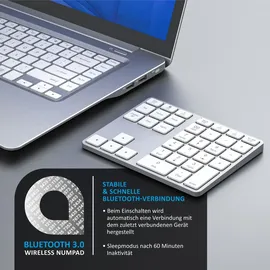 Aplic Bluetooth Numpad - Wireless Ziffernblock mit Multifunktionstasten – Keypad Aluminium - 35 Tasten – Bluetooth 3.0 – Kabellos