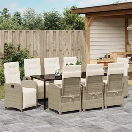 vidaXL Garten Essgruppe 9-tlg. Beige