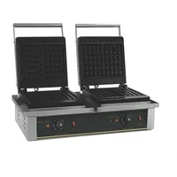 GastroHero Doppel Waffeleisen 4x belgische Waffeln 2x2 Profi Waffelgerät Edelstahl getrennt regelbar 2x2000 W Gastro Waffeleisen
