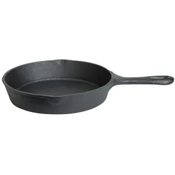 Robuste Gusseisen-Pfanne Ø 20 cm, schwarz, 4 cm hoch, 1,0 l Volumen - für alle Herdarten, inkl. Induktion - ideal zum Braten und Grillen