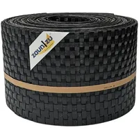 zaun|zu® Sichtschutzstreifen 10 x 255 cm Schwarz Rattan 10 St.