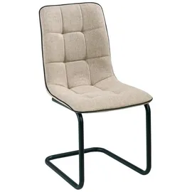 Home4You Schwingstuhl, Braun Schwarz matt - Webstoff - Rundrohrgestell