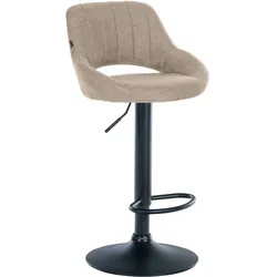 CLP Barhocker Milet Stoff taupe/schwarz