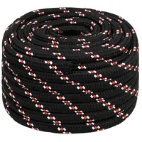 vidaXL Leinen Bootsseil 20 mm 25 m Polypropylen Schwarz/Rot
