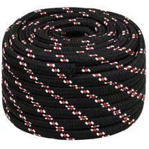 vidaXL Leinen Bootsseil 20 mm 25 m Polypropylen Schwarz/Rot