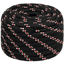 vidaXL Leinen Bootsseil 20 mm 25 m Polypropylen Schwarz/Rot