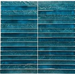 Glasmosaik Premium Mosaik Ozeanblau 30x30 cm glänzend MOSPTK1