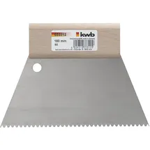 KWB Zahnspachtel 180 mm x 98 mm - Trapezspachtel mit Holzgriff - Ideal für Klebearbeiten und Maurerarbeiten