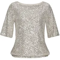 LASCANA Paillettenshirt beige 40