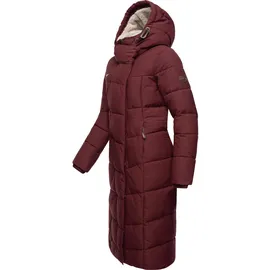 Ragwear Damen, atmungsaktiver Wintermantel warmer wasserdichter Steppmantel lang mit Kapuze Pavla Long Intl Wine Red Gr. XL - XL