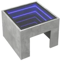 VidaXL Nachttisch mit Infinity-LED Betongrau 40x40x30 cm