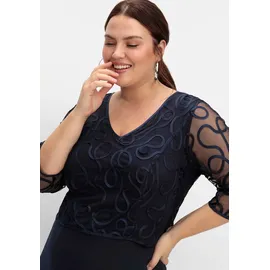 sheego Etuikleid Abendkleid Blau 58
