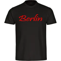 multifanshop Kinder T-Shirt - Berlin rot - Schriftzug - Druck rot - Kind