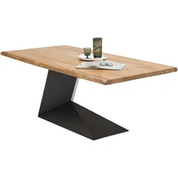 Esstisch STOLKOM "Alan Esszimmertisch Massivholz, wahlweise in 240 oder 200 cm breite", braun (akazie, schwarz, akazie), H:76cm, Tische, Akazie Massivholz, Flächenbelastung des Tisches ca. 90 kg
