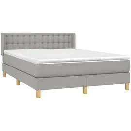 vidaXL Boxspringbett 140 x 200 cm Hellgrau