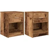 vidaXL Nachttische 2 Stk. mit Schublade Altholz-Optik 40x34x50 cm