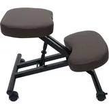 Kniestuhl Hhg-091, Sitzhocker Kniehocker, Höhenverstellbar Rollen Kunstleder Metall Mvg-zertifiziert Dunkelbraun