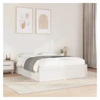 VidaXL Massivholzbett ohne Matratze Weiß 140x200 cm