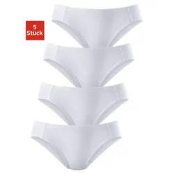 Bikinislip PETITE FLEUR, Damen, Gr. 40, weiß, Piquu00e9, Obermaterial: 95% Baumwolle, 5% Elasthan, unifarben, körpernah, Unterhosen, aus weicher Pikee-Qualität