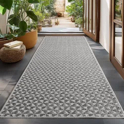 Outdoorteppich AYYILDIZ TEPPICHE "IBIZA 1903", grau, B:80cm H:5mm L:250cm, Polypropylen, Teppiche, In und Outdoor, Läufer, Wohnzimmer, Küche, Flur oder Wintergarten