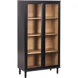 Beliani Vitrine Tingledale 80 x 40 x 151 cm Schwarz/Braun