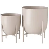 Boltze Gruppe - Blumentopf aus Metall 2-teilig Metall beige