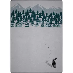 Fussenegger Kuscheldecke  Silvretta Hirsch im Wald filz grau