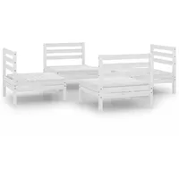 vidaXL Garten-Lounge-Set 4-tlg. weiß Kiefer