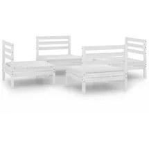 vidaXL Garten-Lounge-Set 4-tlg. weiß Kiefer