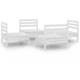 vidaXL Garten-Lounge-Set 4-tlg. weiß Kiefer
